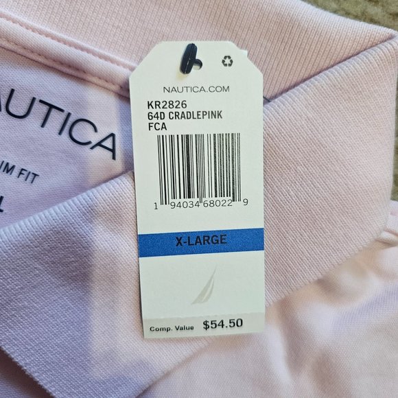 Nautica Men's Slim Fit Interlock Soft Touch Polo - Cradle Pink X-Large (XL) NWT - Picture 2 of 2